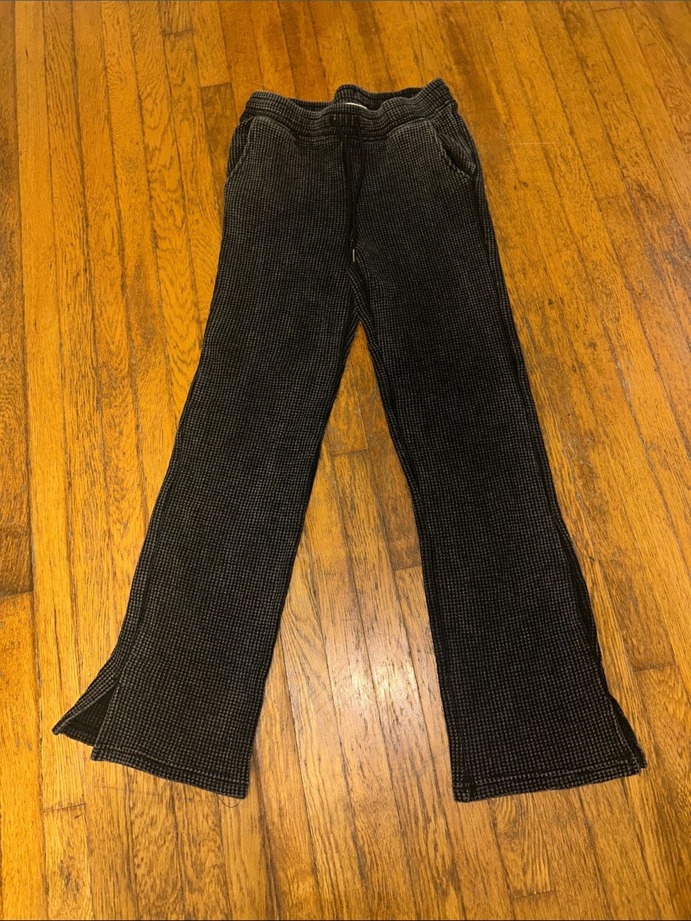 Waffle knit flare sweater pants